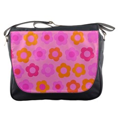 Pink Floral Pattern Messenger Bags by Valentinaart