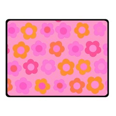 Pink Floral Pattern Double Sided Fleece Blanket (small) 