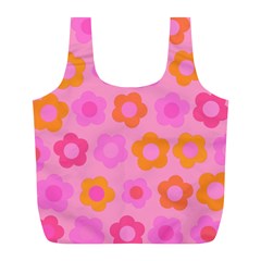 Pink Floral Pattern Full Print Recycle Bags (l)  by Valentinaart