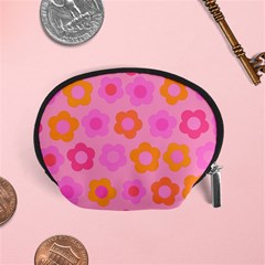 Pink Floral Pattern Accessory Pouches (small)  by Valentinaart