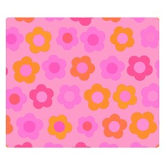 Pink Floral Pattern Double Sided Flano Blanket (small)  by Valentinaart