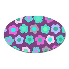 Floral Pattern Oval Magnet by Valentinaart