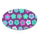 Floral pattern Oval Magnet Front