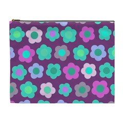 Floral Pattern Cosmetic Bag (xl) by Valentinaart