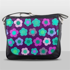 Floral Pattern Messenger Bags by Valentinaart