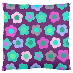 Floral Pattern Large Cushion Case (two Sides) by Valentinaart