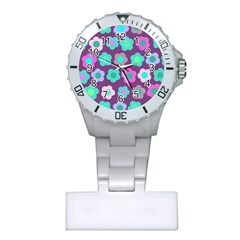 Floral Pattern Plastic Nurses Watch by Valentinaart