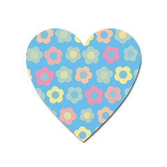 Floral Pattern Heart Magnet by Valentinaart