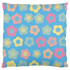 Floral Pattern Large Flano Cushion Case (one Side)