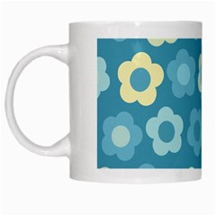 Floral Pattern White Mugs by Valentinaart