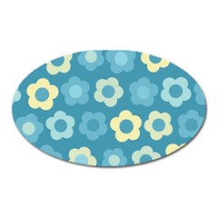 Floral Pattern Oval Magnet by Valentinaart