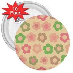 Floral pattern 3  Buttons (10 pack) 