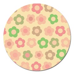 Floral Pattern Magnet 5  (round) by Valentinaart