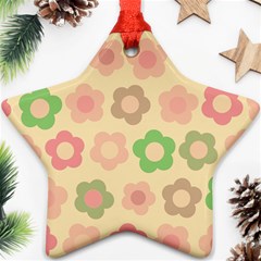 Floral Pattern Star Ornament (two Sides) by Valentinaart