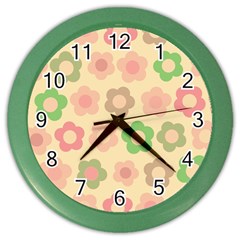 Floral pattern Color Wall Clocks