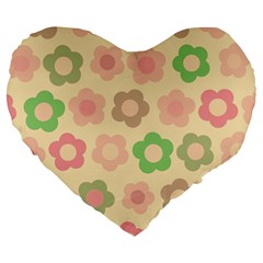 Floral pattern Large 19  Premium Heart Shape Cushions