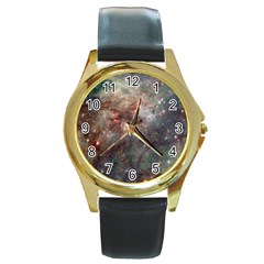 Tarantula Nebula Round Gold Metal Watch by SpaceShop