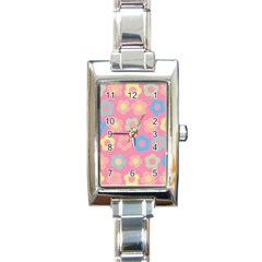 Floral Pattern Rectangle Italian Charm Watch by Valentinaart