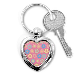 Floral Pattern Key Chains (heart)  by Valentinaart