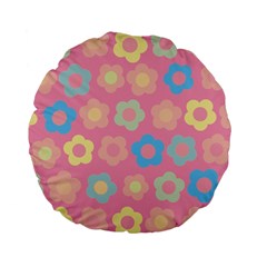 Floral Pattern Standard 15  Premium Flano Round Cushions by Valentinaart