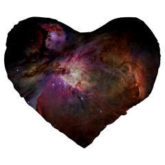 Orion Nebula Large 19  Premium Flano Heart Shape Cushions