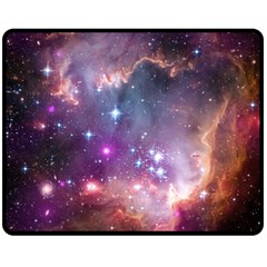 Small Magellanic Cloud Double Sided Fleece Blanket (medium)  by SpaceShop