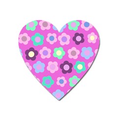 Floral Pattern Heart Magnet by Valentinaart