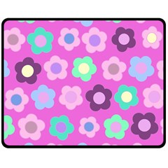 Floral Pattern Double Sided Fleece Blanket (medium) 