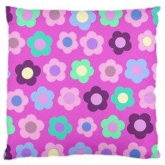 Floral Pattern Large Flano Cushion Case (one Side)