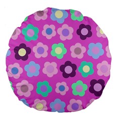 Floral Pattern Large 18  Premium Flano Round Cushions