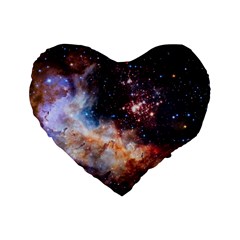 Celestial Fireworks Standard 16  Premium Heart Shape Cushions by SpaceShop