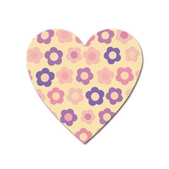 Floral Pattern Heart Magnet