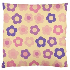 Floral Pattern Large Flano Cushion Case (two Sides)