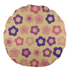 Floral Pattern Large 18  Premium Flano Round Cushions