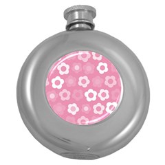 Floral Pattern Round Hip Flask (5 Oz) by Valentinaart