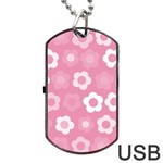 Floral pattern Dog Tag USB Flash (Two Sides) Front