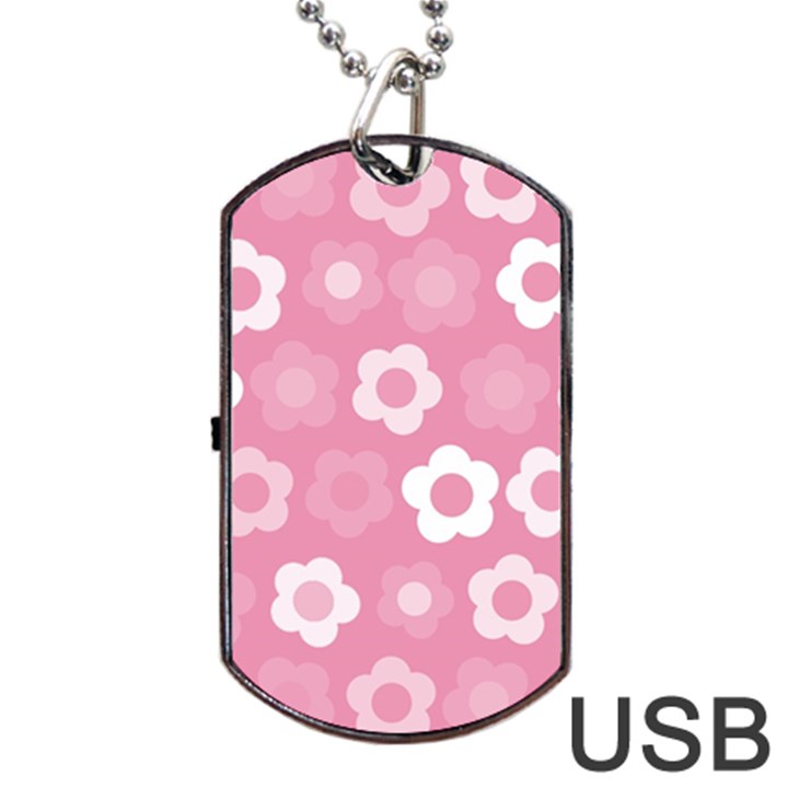 Floral pattern Dog Tag USB Flash (Two Sides)