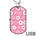 Floral pattern Dog Tag USB Flash (Two Sides) Back