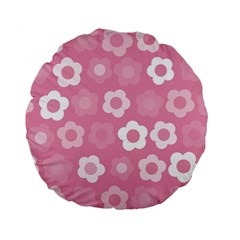 Floral Pattern Standard 15  Premium Flano Round Cushions