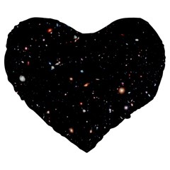 Extreme Deep Field Large 19  Premium Heart Shape Cushions by SpaceShop