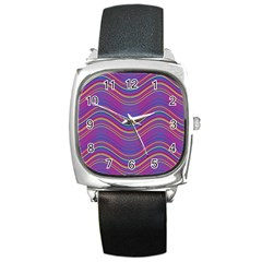 Pattern Square Metal Watch