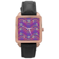 Pattern Rose Gold Leather Watch 