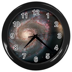 Whirlpool Galaxy And Companion Wall Clocks (black) by SpaceShop