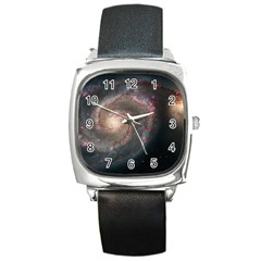 Whirlpool Galaxy And Companion Square Metal Watch by SpaceShop