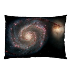 Whirlpool Galaxy And Companion Pillow Case by SpaceShop