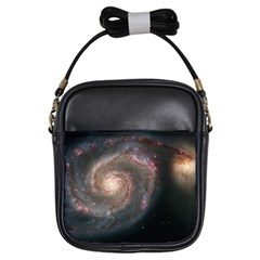 Whirlpool Galaxy And Companion Girls Sling Bags by SpaceShop