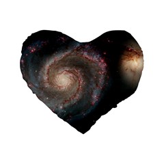 Whirlpool Galaxy And Companion Standard 16  Premium Heart Shape Cushions by SpaceShop