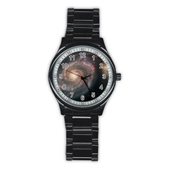 Whirlpool Galaxy And Companion Stainless Steel Round Watch by SpaceShop