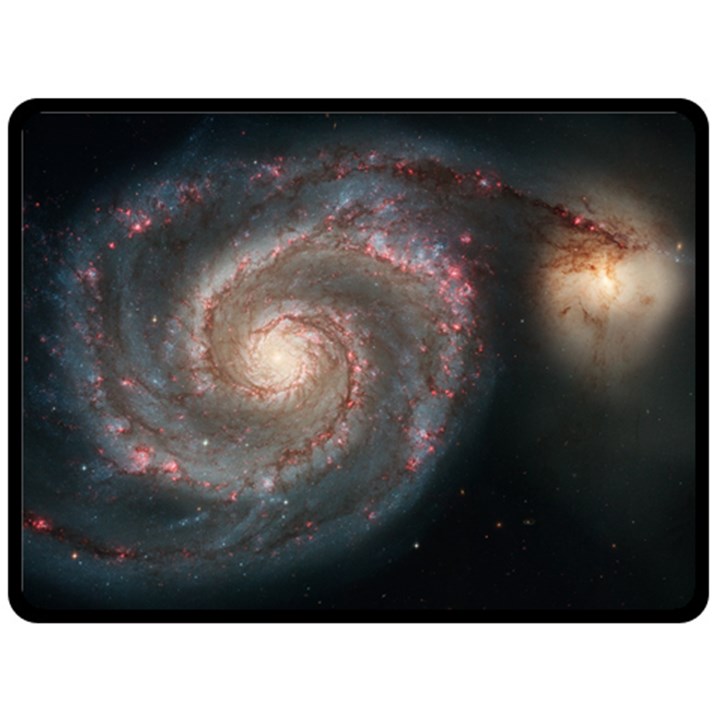 Whirlpool Galaxy And Companion Double Sided Fleece Blanket (Large) 