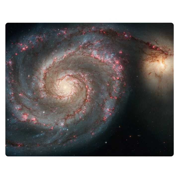 Whirlpool Galaxy And Companion Double Sided Flano Blanket (Medium) 